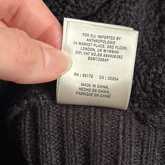 Anthropologie Moth Black Batwing Dolman Sleeve Turtleneck Sweater Small - Picture 11 of 13